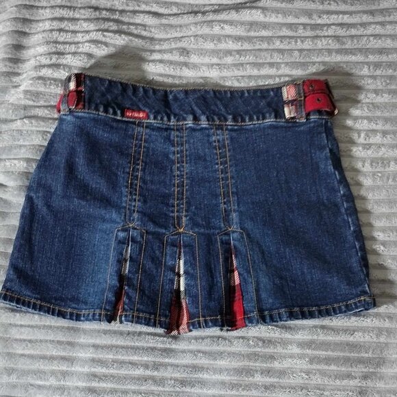 Vintage size 5/ 6 U.S. Polo Assn Pleated Jean Mini Skirt - Picture 2 of 3